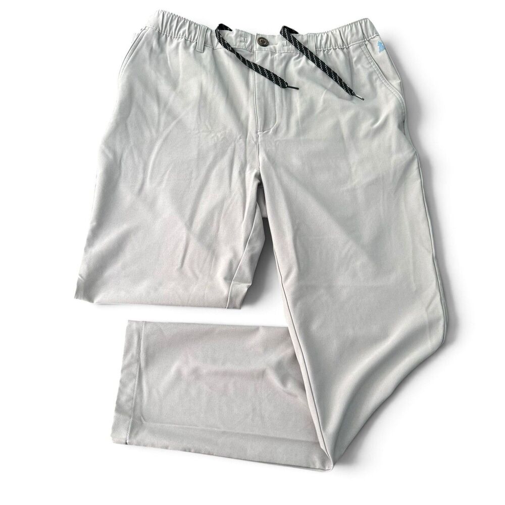 Chubbies Everywear Performance Pants Men L Gray 4-Way Stretch Elastic Waist Golf